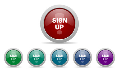 sign up vector icons set