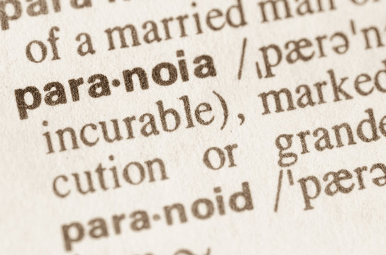 Dictionary definition of word paranoia