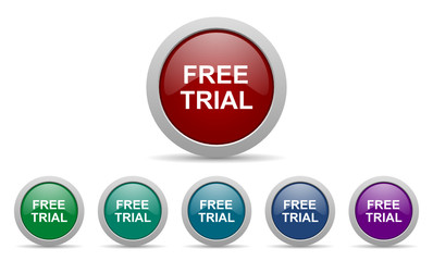 free trial vector icons set