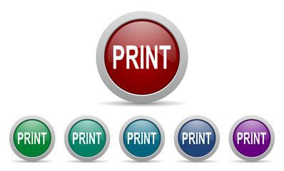 print vector icons set