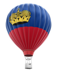 Hot Air Balloon with Liechtenstein Flag (clipping path included)