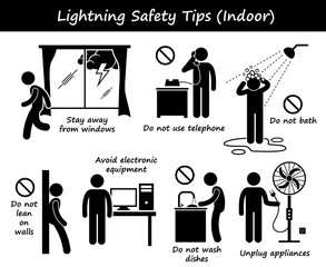 Lightning Thunder Indoor Safety Tips