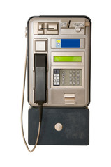 Public Payphone Isolated on White Background. 