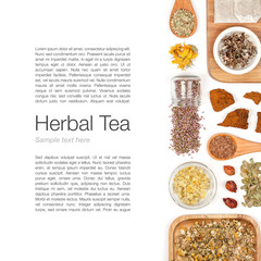 herbal tea on white background