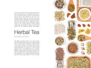 herbal tea on white background