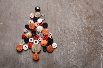 Christmas tree made of buttons