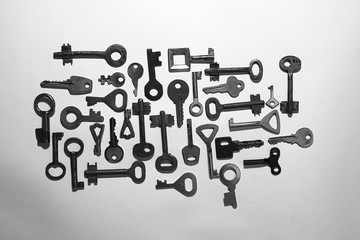 keys on a white background
