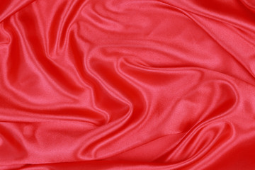 Red Silk cloth of wavy abstract background