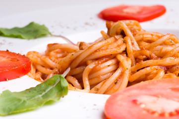 Spaghetti with red sause