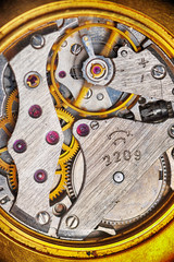 Fototapeta na wymiar old watch gears close up