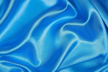 Blue Silk cloth of wavy abstract background