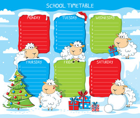School timetable funny sheep
