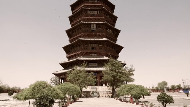 pagoda of fogong temple at datong china