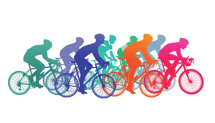 Fototapeta premium Gruppe von Radfahrer im Fahrradrennen 