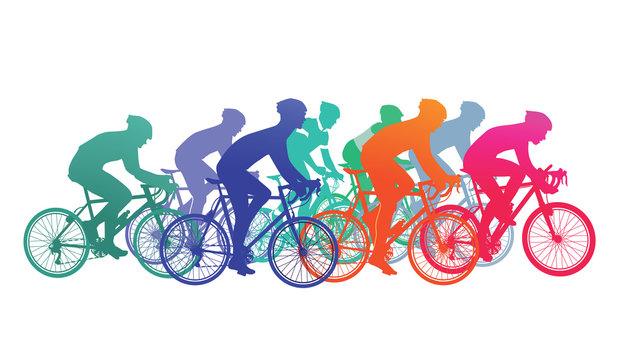 Gruppe von Radfahrer im Fahrradrennen 