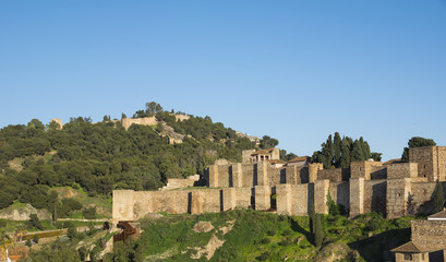 Fototapeta na wymiar Moorish castle in Malaga Spain