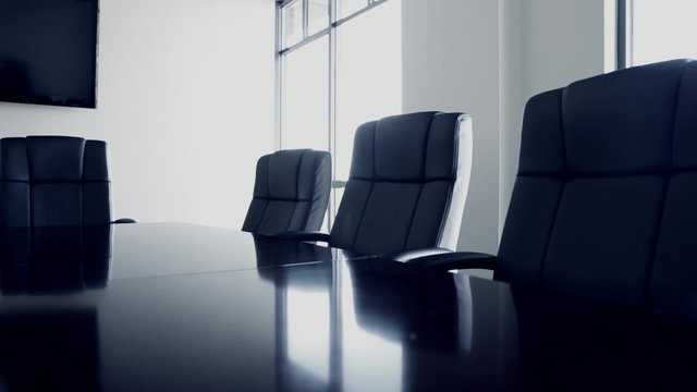 chairs at the conference room dolly shot