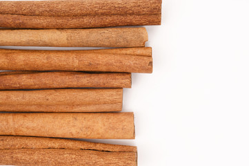 Cinnamon sticks isolated on white background