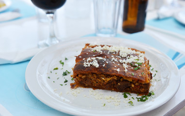 Traditional Kefalonian meat pie