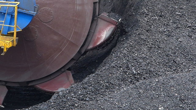 Wheel excavator for digging the coal and transport to power plant