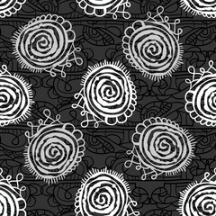 Seamless monochrome abstract black and white pattern