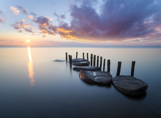 sunrise over the sea, stone harbor