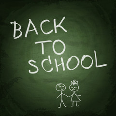 Green school chalkboard background. Back to school