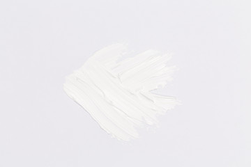 Paint brush stroke over the white paper