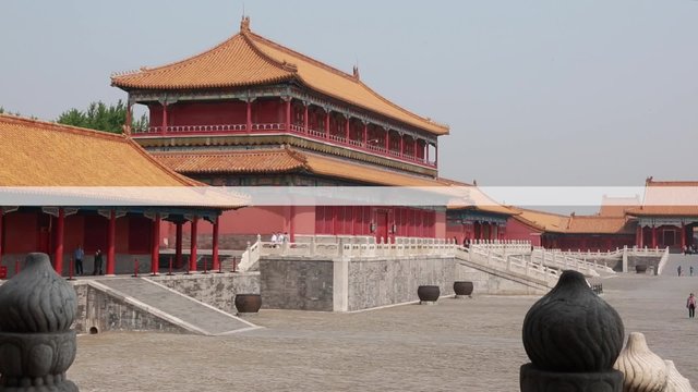 buildings inside ancient forbidden city palace beijing china