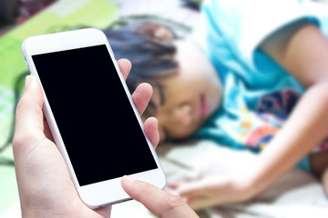 Woman hand with smartphone