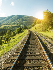 Fototapeta premium Railway in the mountains.