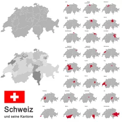 Fotobehang Switzerland and cantons © picoStudio