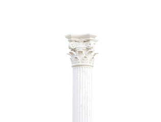  White single pillars greek on white background