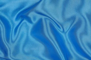 Blue Silk cloth of wavy abstract background