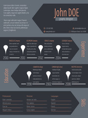 Modern cv resume with cool dark arrows
