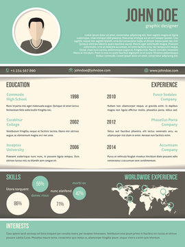 Cool resume cv design with dark and light contrast