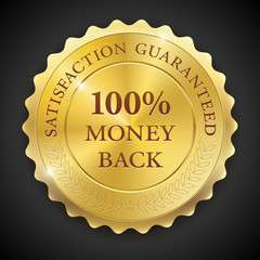 Best golden metal badges set. Round gold medal or emblems with