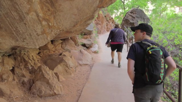 people hiking in zion national park