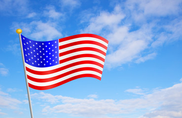 USA American Flag Against Sky