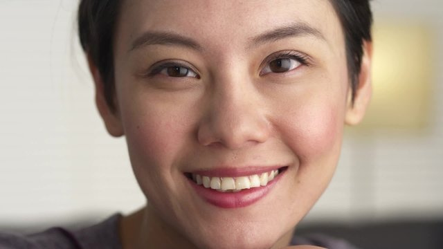 Closeup of Asian woman's face