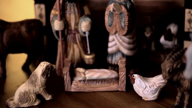 Beautiful Nativity panning shot