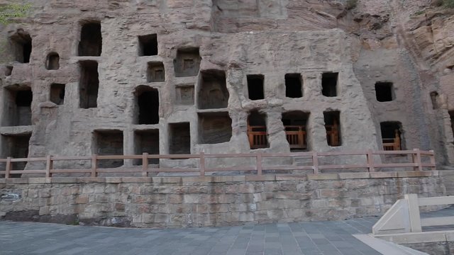 the  caves and yungang grottoes at datong china