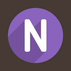 Letter N Logo Flat Icon Style. Vector