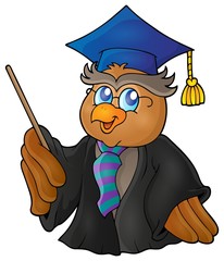 Obraz premium Owl teacher theme image 5