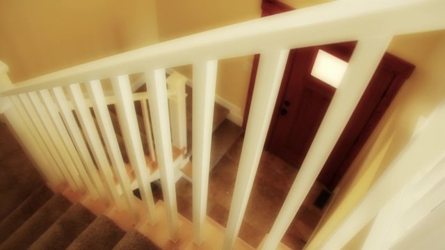 Dolly shot of stairs in a new home
