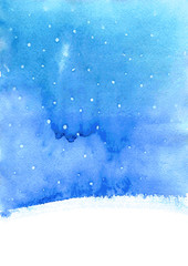 watercolor background with snow