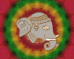 India Ganesha and mandala