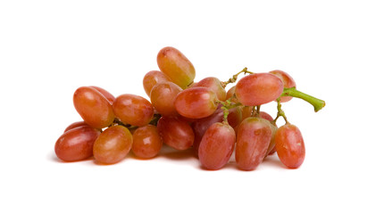 Juicy Grapes – Juicy red grapes, fresh from the vine, on a white background.