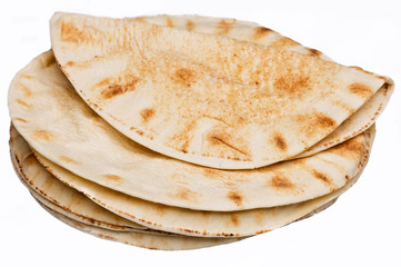 Round tortillas, on white background