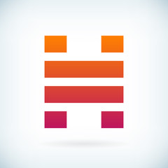 stripes letter H icon design element template